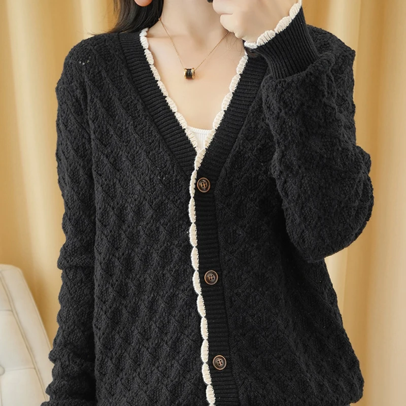 

Cardigan Women's Jacket Long Sleeve Sweater Loose Large Size Cardigan Jacket Women Short