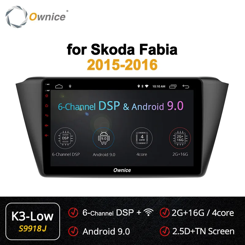 S9918 K3-Low Ownice K1 K2 K3 K5 K6 Восьмиядерный Android 9,0 360 Pano ram Автомагнитола gps Navi плеер для Skoda Fabia 2 Гб ram 32 Гб 4G LTE - Цвет: S9918 K3-Low