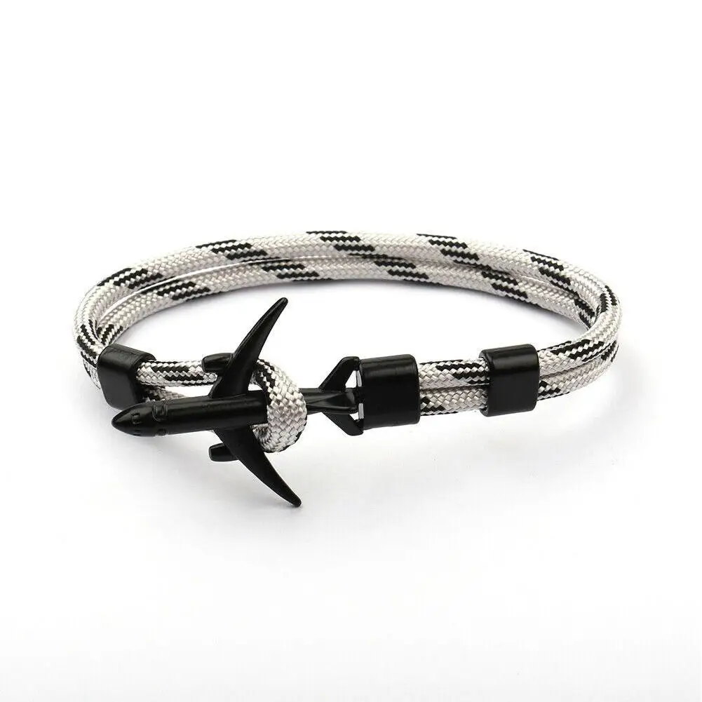 Модный самолет браслет с якорем для мужчин CharRope Chain Para cord браслет мужской женский Air Force стиль обертывание металлические спортивные браслеты