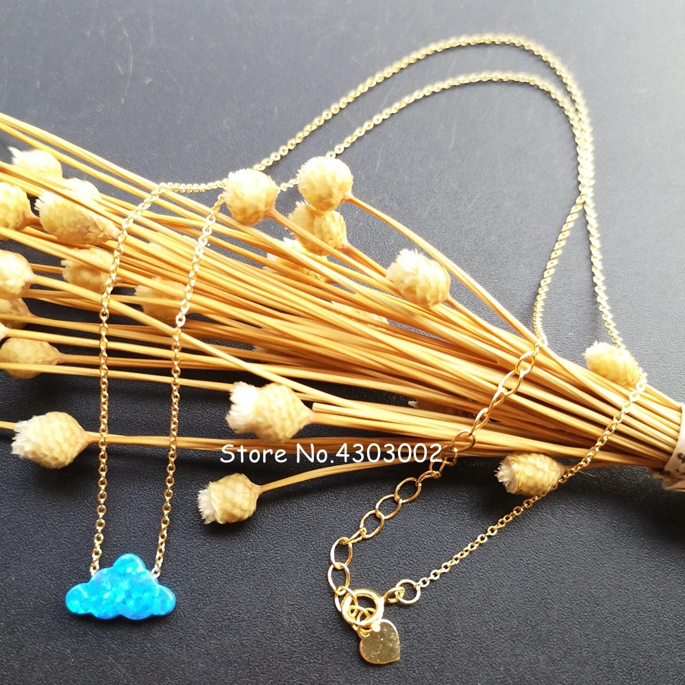 10 шт./лот 7 3 м x 12 мм Ожерелье из стерлингового серебра 925 пробы с облачным опалом