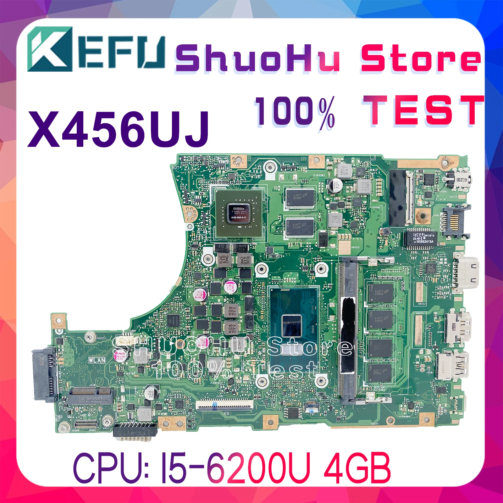 

X456UV Motherboard for ASUS X456U X456UJ X456UV X456UA X456UQ X456UQK Original Laptop Motherboard I5-6200U 4GB GT920M 100%Tested