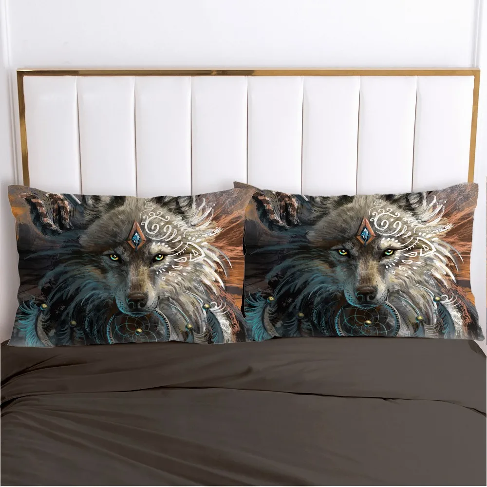 

3D Digital Printing Custom Pillow Case Pillowcase 50x70 50x75 50x80 70x70 Decorative Pillow Cover Animal wolf Bedding Drop Ship