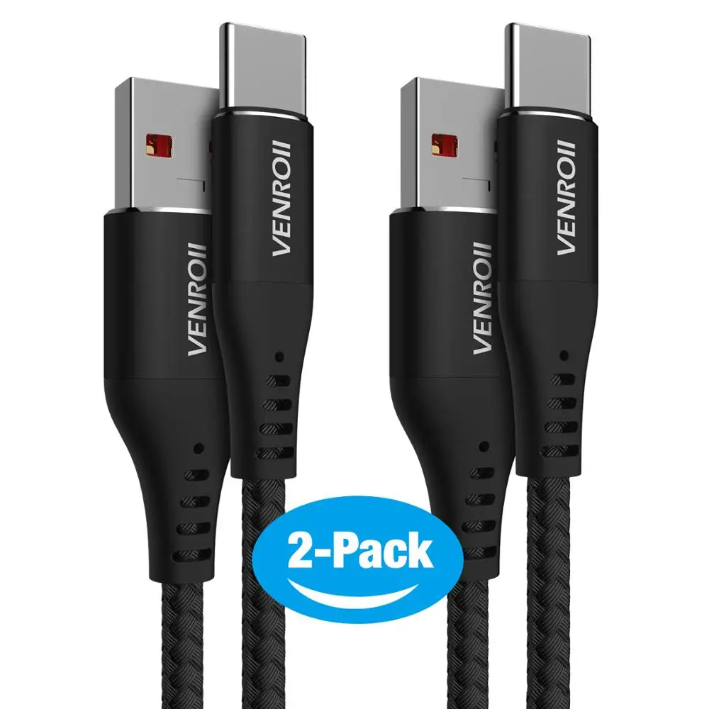 2 Black Venroii кабель usb type C 5A SuperCharge для huawei P30 Pro mate 30 USB C кабель для Honor 10 20 USBC зарядное устройство Быстрая зарядка 3,0 4,0 - Цвет: 2 Black