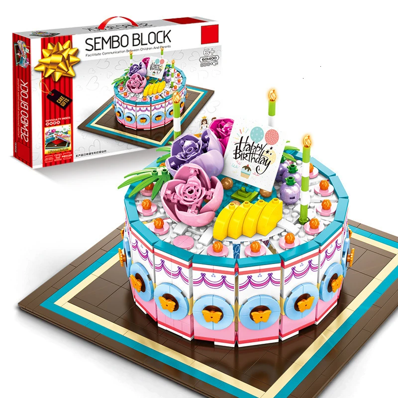 

833PCS Toy Bricks Birthday Cake Building Block Model DIY Bricks Compatible Blocks Friends Creator Educational Toy For Child