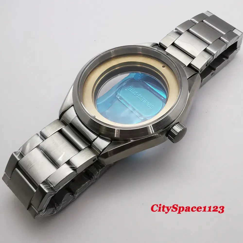 Детали для часов corgтело 41 мм чехол + ремешок Матовая нержавеющая сталь сапфир