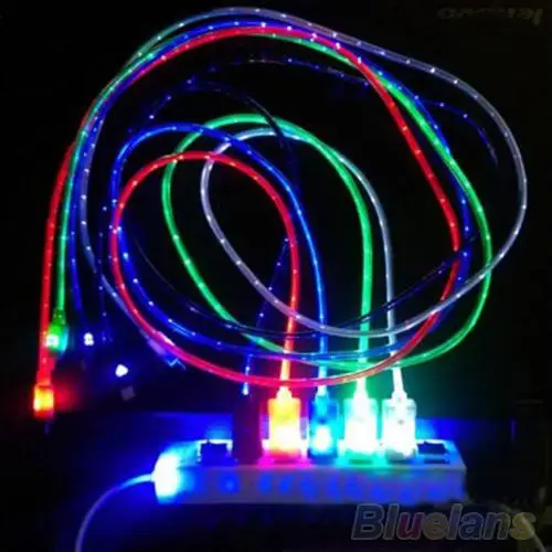 1 м светодиодный usb кабель для зарядки и синхронизации данных iPhone 6S/6S Plus /6 Plus/5S/ Samsung