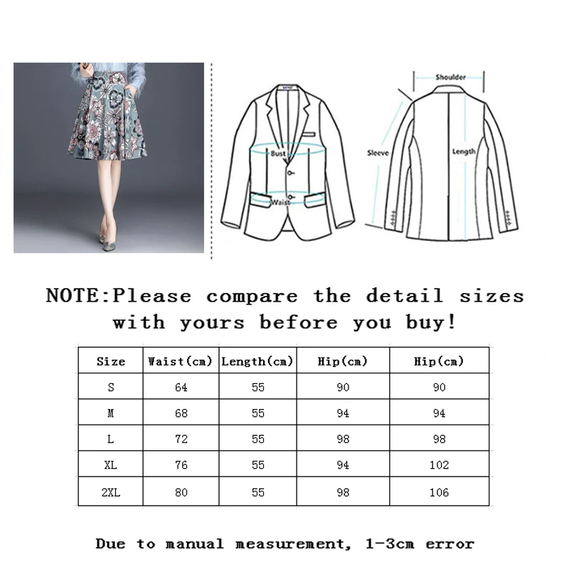

Vangull New Flower Printted Hight Waist Women Skirts Spring Autumn Chinese Style Plus Size A-Line Skirt Female Floral Mini Skirt