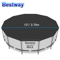 bestway 58037 3 66m around swimming pool cover swimming pool polyester rainproof dust cover black pool protective cover