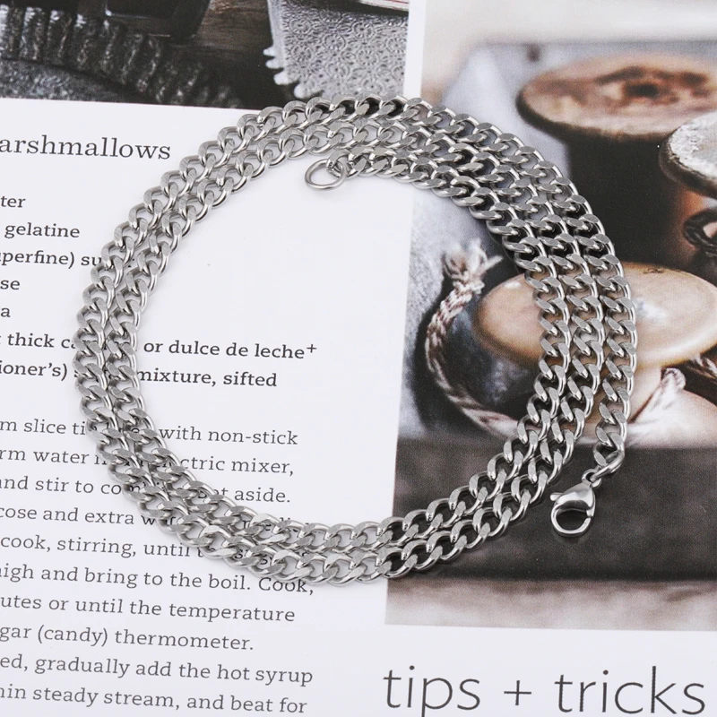 

Fnixtar 20Pcs 40-75cm Link Chain Choker Necklace Mirror Polish Stainless Steel Sweater Chain Necklace For Women's Men's Jewelry
