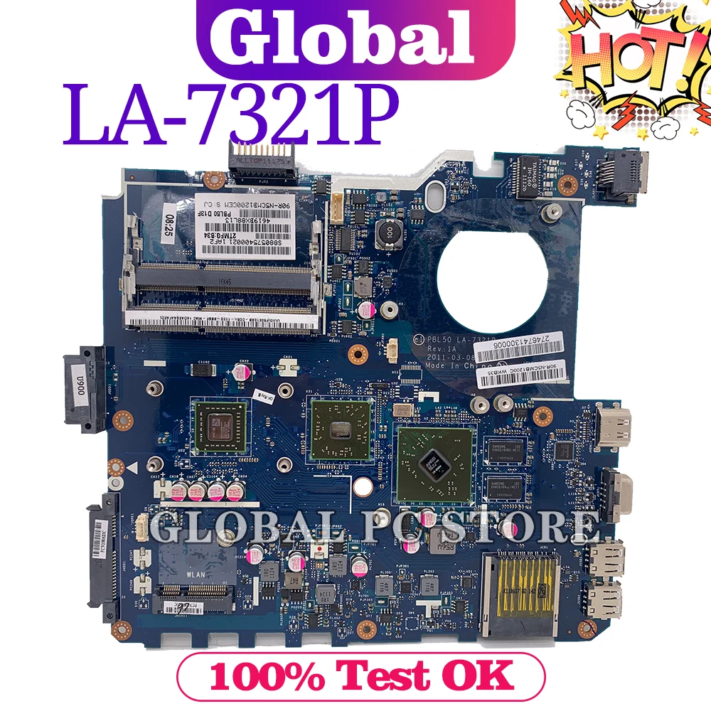 

K43B for ASUS X43B LA-7321P laptop motherboard Original mainboard 100% test OK