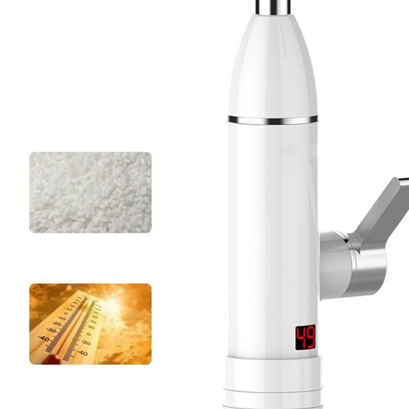 

NEW-Instant Tankless Electric Hot Water Heater Faucet Kitchen Fast Heating Tap Water Faucet with LED Digital Display EU Plug