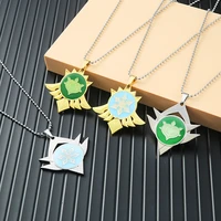 anime game genshin impact necklace eye of god 7 element pendant beads chain choker necklaces charm gifts jewelry collares