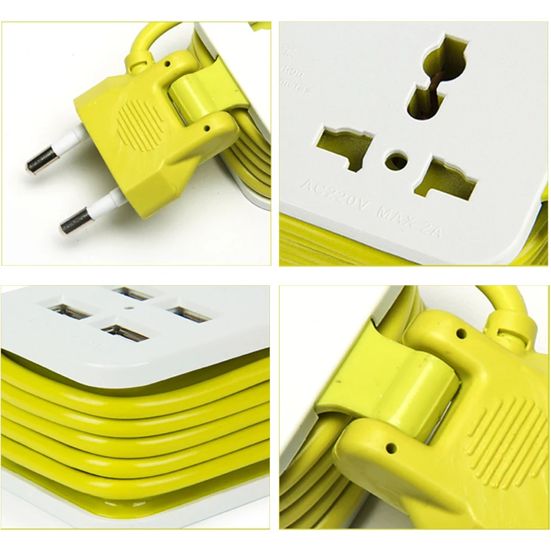 Удлинитель дорожный с 4 USB-портами и штекером 1/2 1200 Вт 1 5 м | Электроника