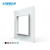 livolo eu standard panel socket white pearl crystal glass 80mm80mm single glass panel for diy parts home vl c7 sr 11