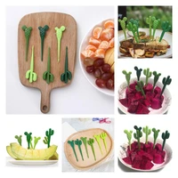 sturdy 6pcsbox great creative kids tableware cake forks abs fruit toothpicks portable for party