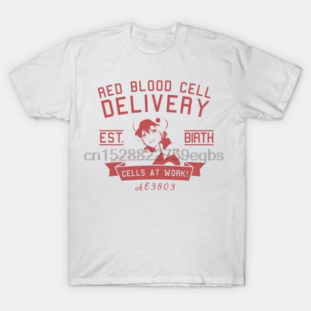 Мужская футболка красная кровяная клетка доставка клеток на работу аниме