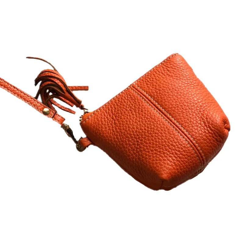 Мини кошелек с милым карманом дамская сумочка кожаный короткий на молнии для