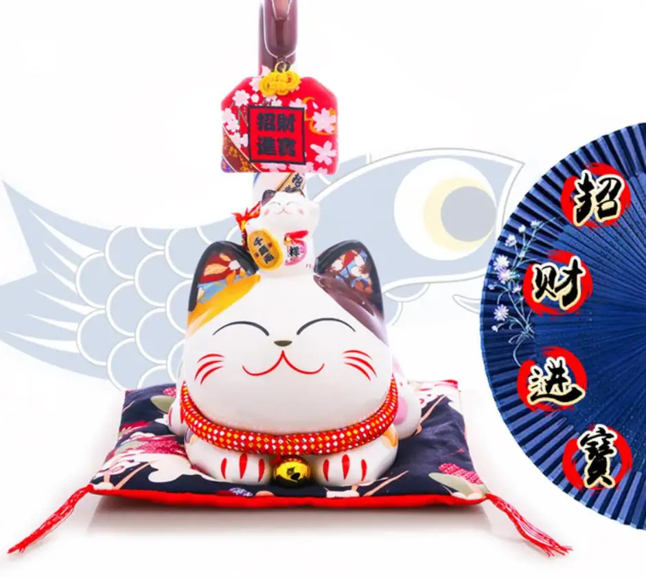Керамика Lucky cat длинный хвост Maneki Neko Копилка магазин открытие украшения милый