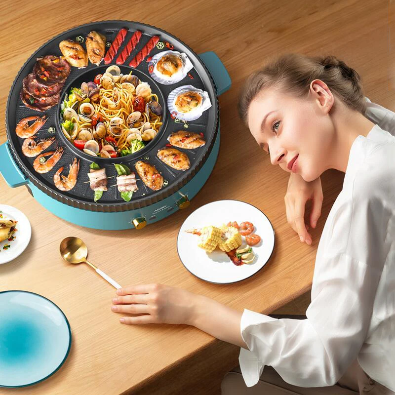 Машина для барбекю многофункциональная сковорода с горячим горшком