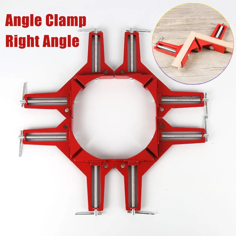 

4pcs 4 inch 90 Degrees Angle Clamp Right Angle Woodworking Frame Clamp DIY Glass Clamps Corner Holder Woodworking Hand Tool
