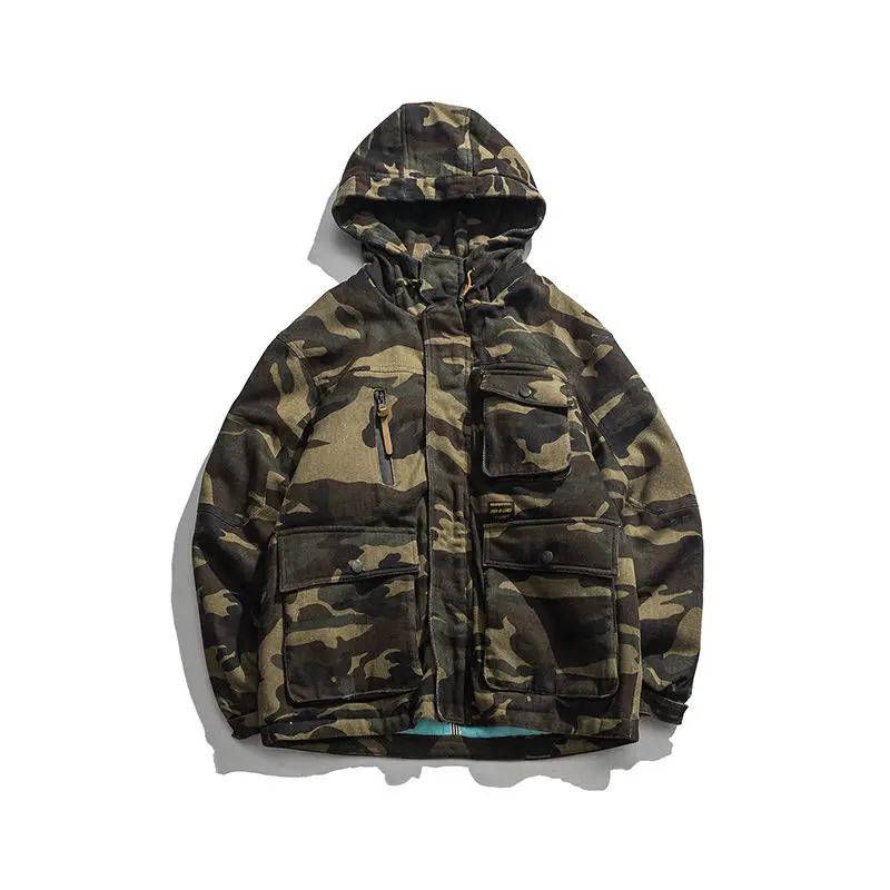 

2020 Winter Men Parkas Jackets Men's Japanese Fashion Personalized Camouflage Large Pocket Tooling Cotton-padded Thickened Coat