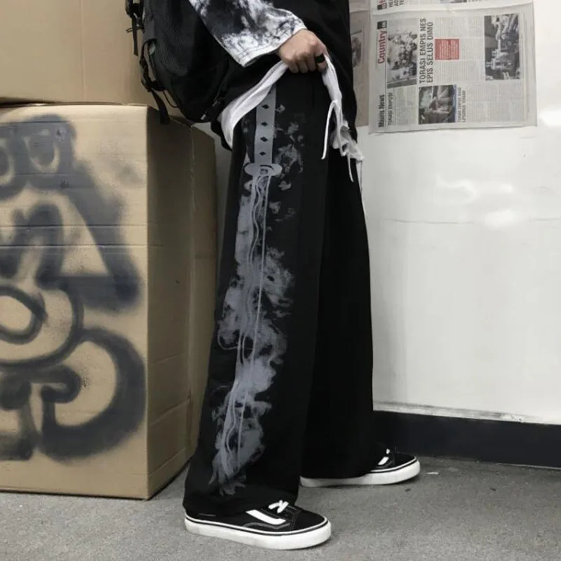 

Брюки женские летние, с карманами, прямые, в стиле Харадзюку