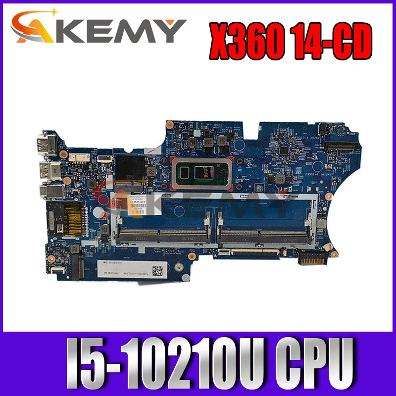 

Для HP X360, 14-CD, Женская материнская плата для ноутбука 18702-1, 448.0E814.0011 с процессором SRGKY I5-10210U 100%, хорошо работает
