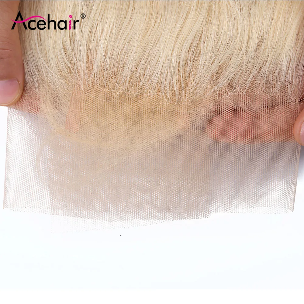 Ace Hair 13X4, фронтальная кружевная застежка, бразильские волнистые человеческие волосы, фронтальная часть, 613 цветов, волосы remy, Фронтальная застежка для уха и уха