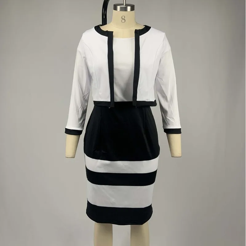 Женское облегающее офисное платье-карандаш повседневное элегантное лоскутное