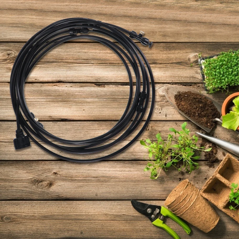 

1 Set Misting Cooling System with Mist Nozzle Sprinkler 6m Pipe for Plant Flower