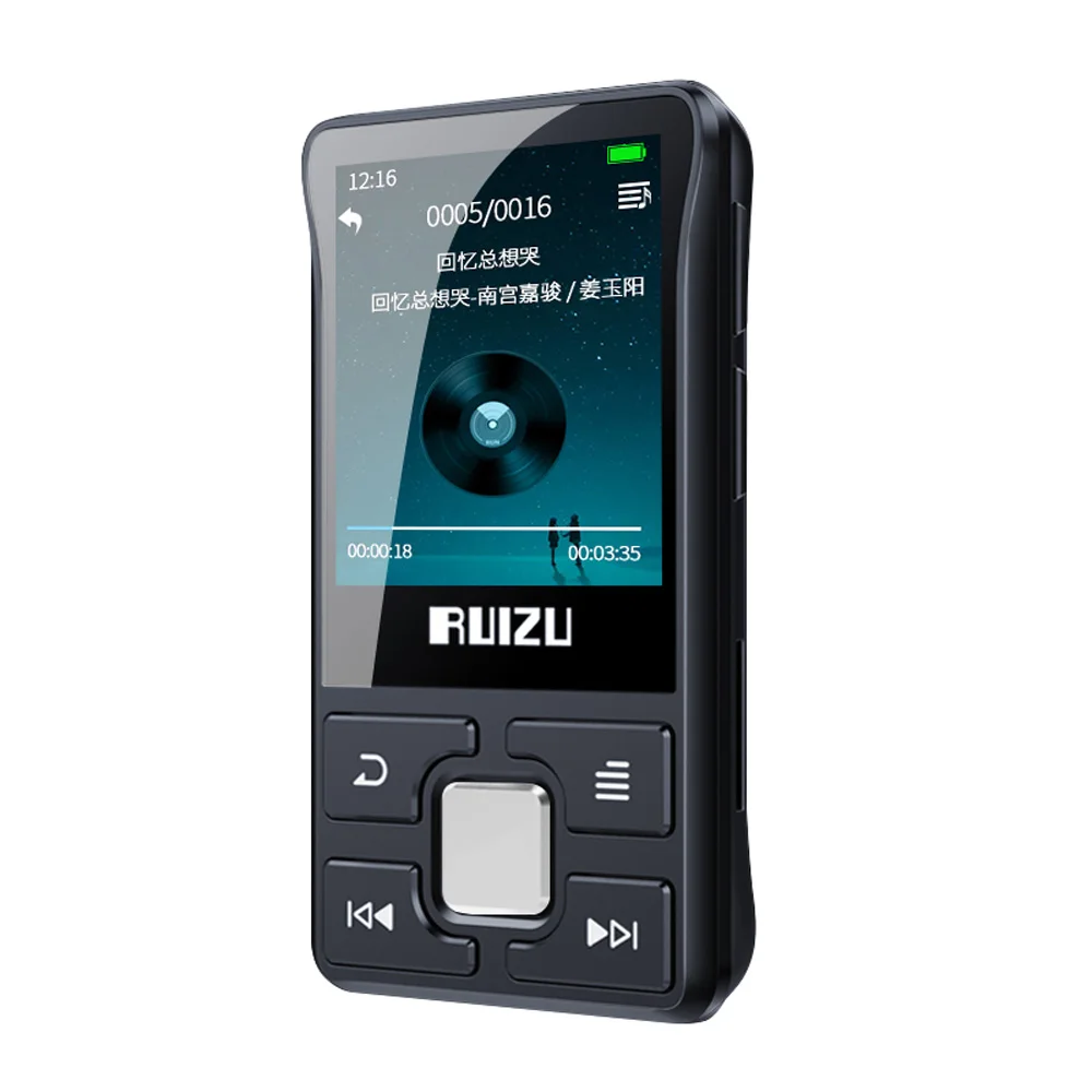 RUIZU X55 Клип Спорт Bluetooth MP3 плеер 8 Гб мини с экраном Поддержка TF карты, FM, запись, электронная книга, часы, шагомер музыкальный плеер