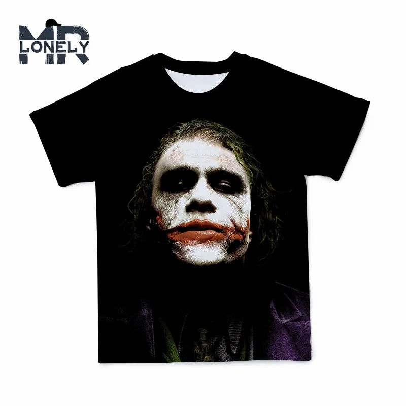 

2021 Summer 3D T Shirt Clown Black Joker Face Printed Men Clothing Male Tshirt Clown Short Sleeve Funny T Shirts Size 110-6XL