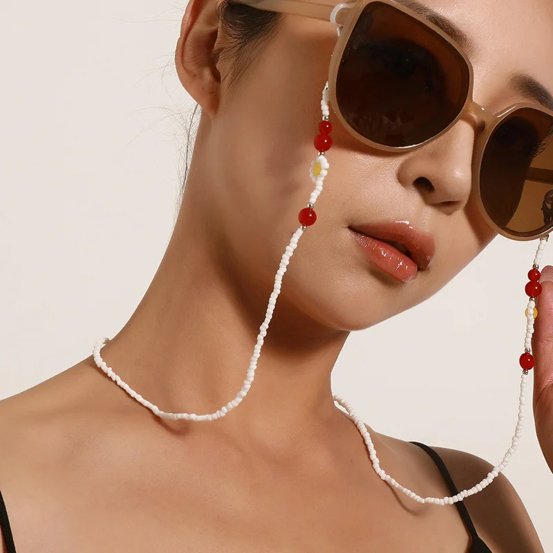 

Fashion Bohemian Mask Strap Colorful Beaded Eyeglasses Chain Mask Holder Neck Handmade Sunglasses Eyewear Hanging Party Jewelry