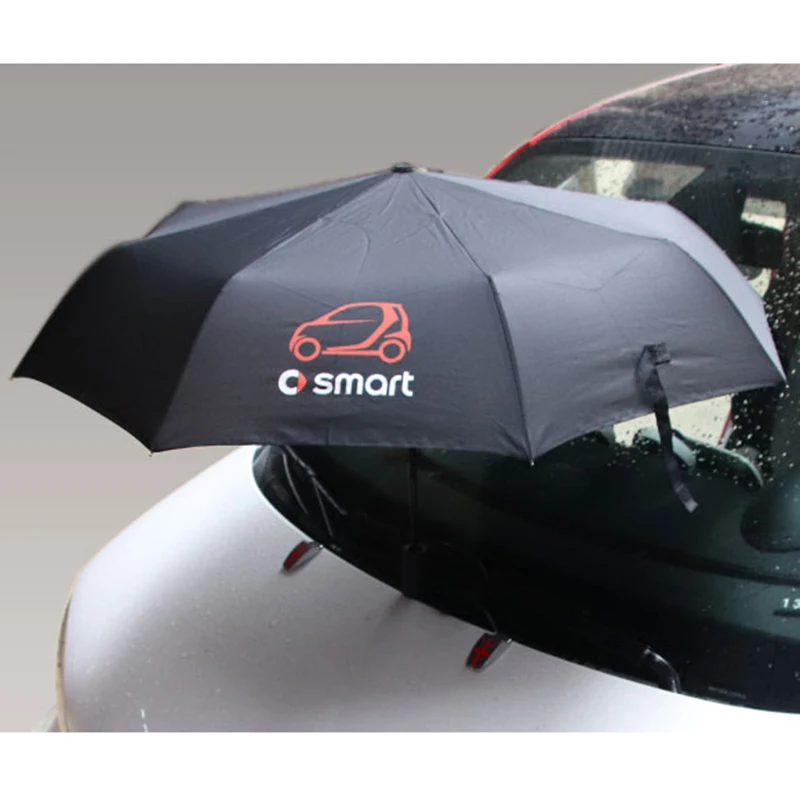 Черный ветроустойчивый складной автоматический зонт для Smart Fortwo Forfour 453 451 450 City Coupe
