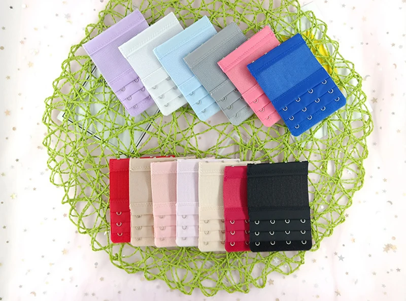 

4 Hooks Bra Extension Strap Extenders for Women Adjustable Belt Buckle Nylon Elastic Bra Extension Strap Hook Clip Expander