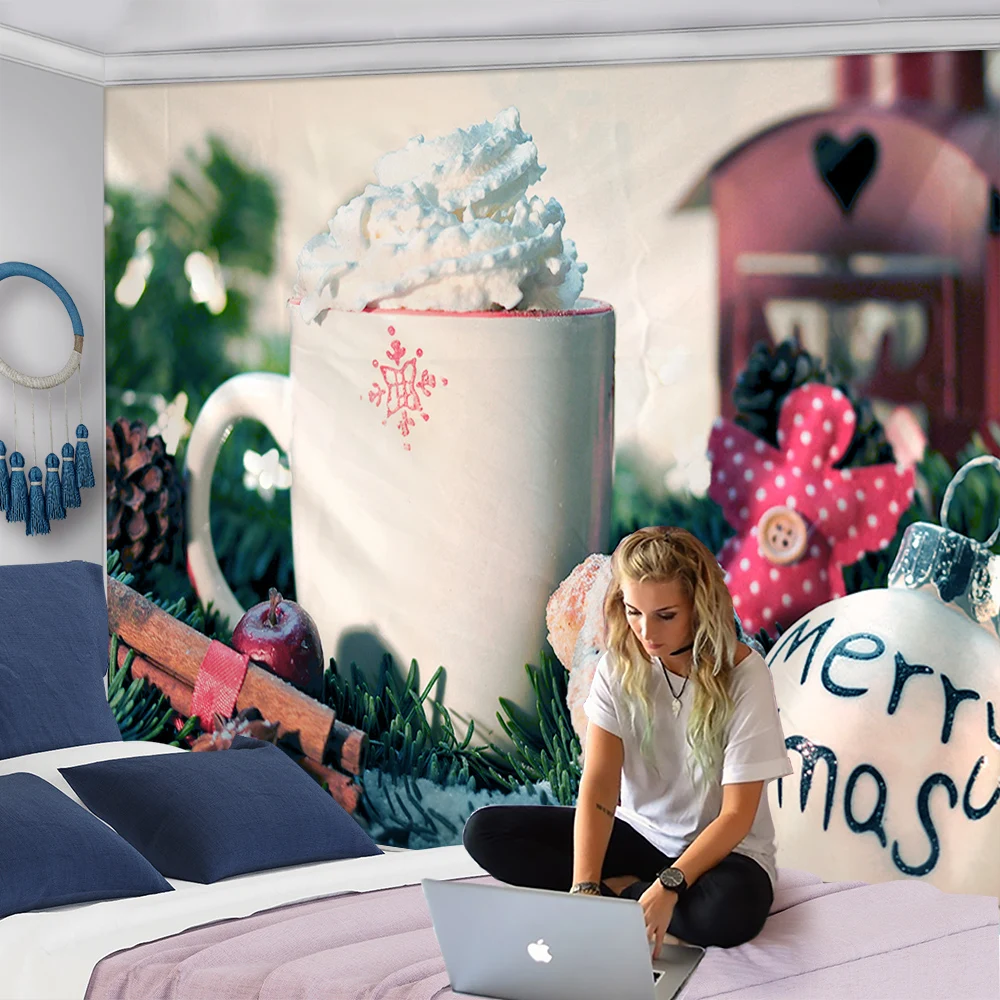 Рождественский настенный хиппи камин гобелен для домашнего декора