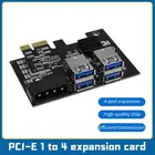 PCI-E к PCIe адаптер PCI-Express от 1x до 16x майнинговая карта Riser от 1 до 4 USB 3,0 множитель с 4-контактным портом питания Molex для BTC Mine