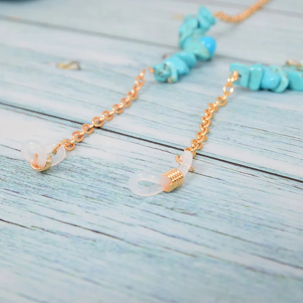 1 шт. новинка натуральное бирюзовое искусственное золото шнурок для очков