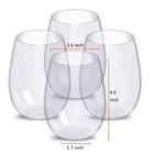 4 шт., пластиковые стаканы для вина, 463 мл