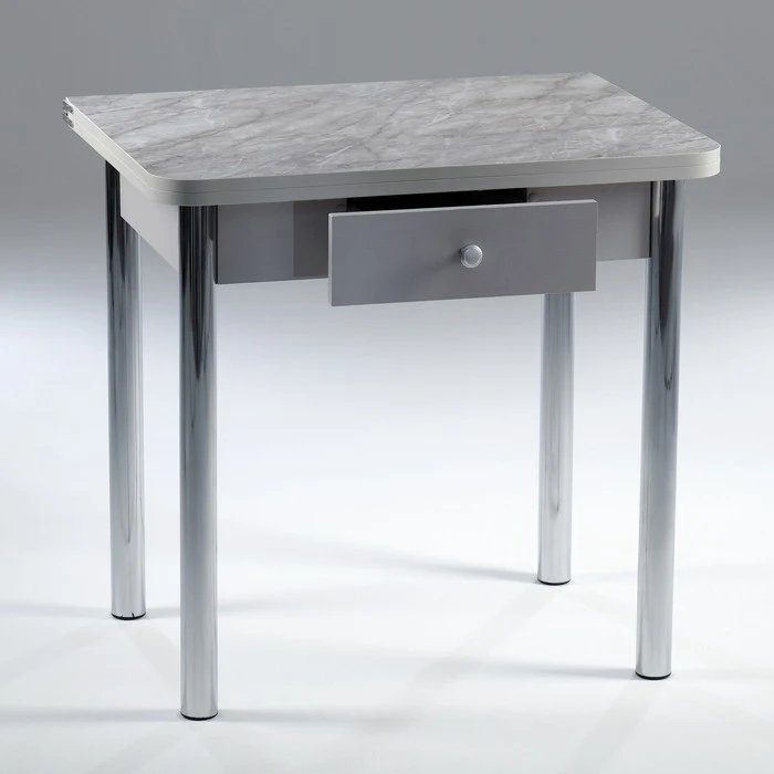 Стол ломберный с ящиком 790(1180)х590х750 хром/пластик мрамор серый 4408833 |