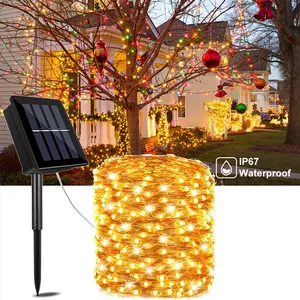 гирлянда штора  Гирлянда светодиодная Рождественская гирлянда Открытый Сад Солнечная гирлянда огни свадебные украшения для дома, спальни, ночной Светильник 22m гирлянда светодиодная гирлянда новогодняя