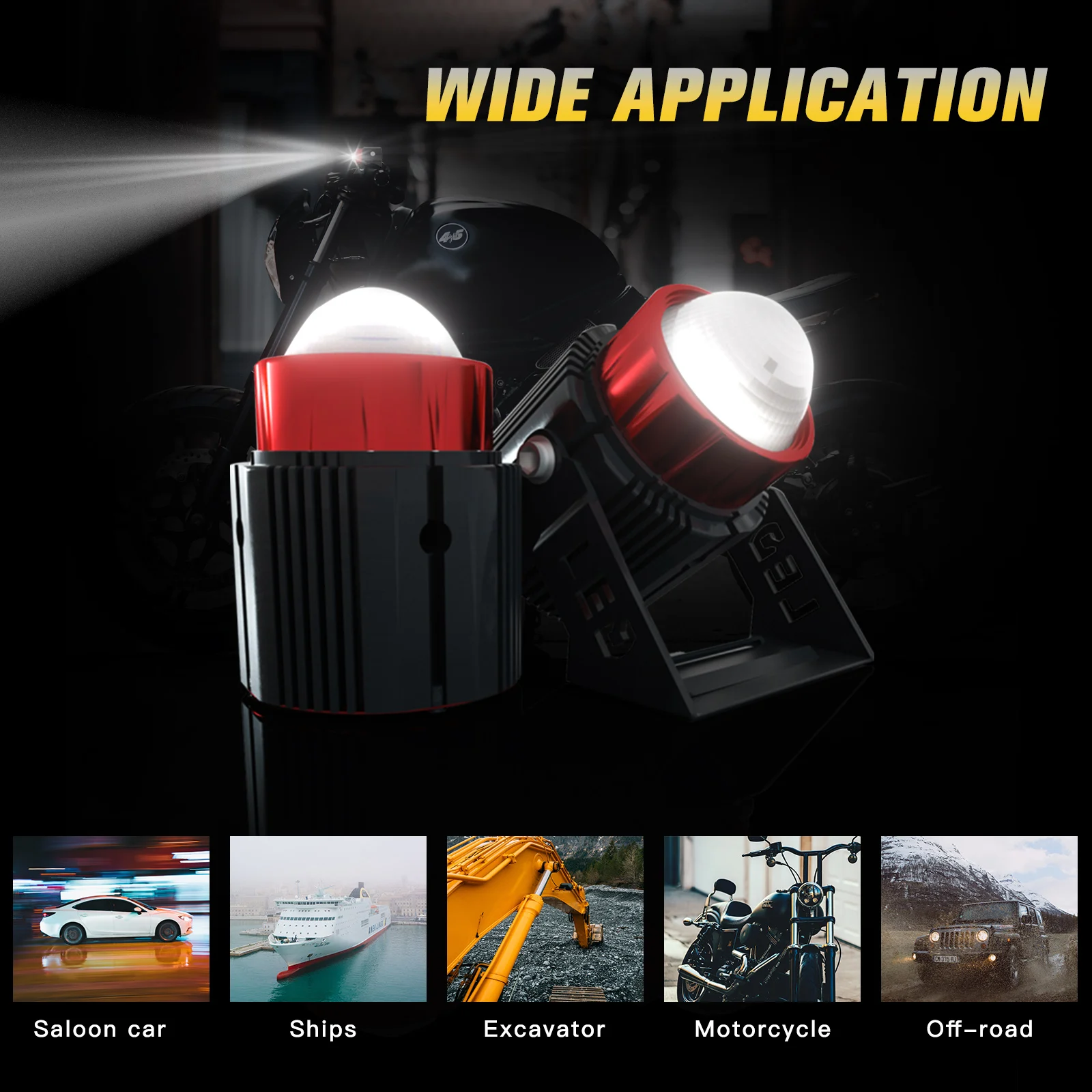 

2pcs 30W LED Headlight Motorcycle 9-80V Fog Light Aluminum White Yellow Led Headlight Bulb 24V Super Bright Waterproof Car Lamp