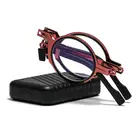 Металлические круглые складные очки для чтения EDEHUA, мужские компьютерные очки с сисветильник, мужские классические очки, узкие очки с оправой