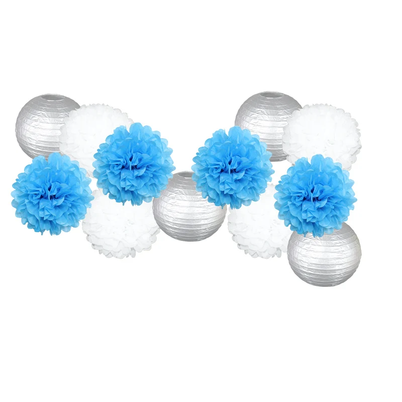 12 шт./компл. золотой серебряный подвесной бумажный цветочный шар искусственный