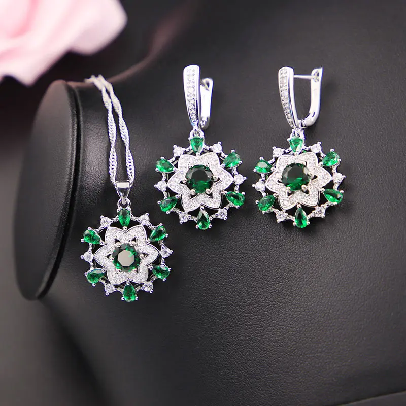 Разноцветные s блестящие цветы зеленый кубический циркон и Кристалл Серебряный