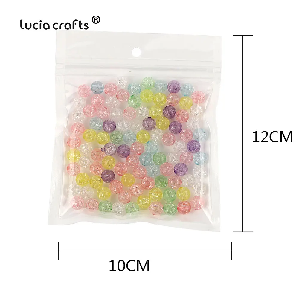 

6mm 100pcs Cracked Crystal Beads Multicolor Round Loose Quartz Crystal Beads for Jewelry Making DIY Bracelet Accessories E1306