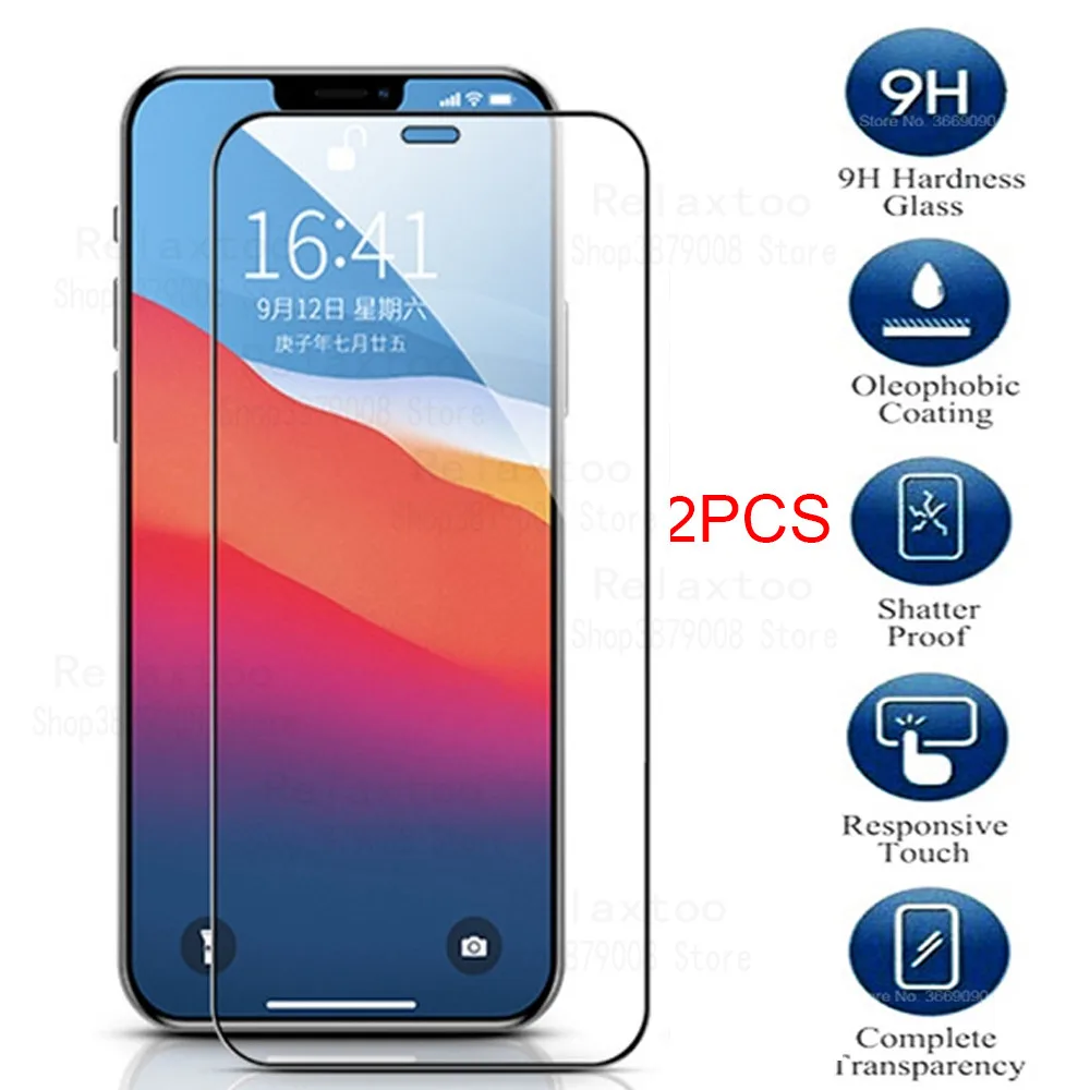 2 шт Полное покрытие закаленное стекло протектор экрана для iPhone 12 Pro Max 9H ifon ihone