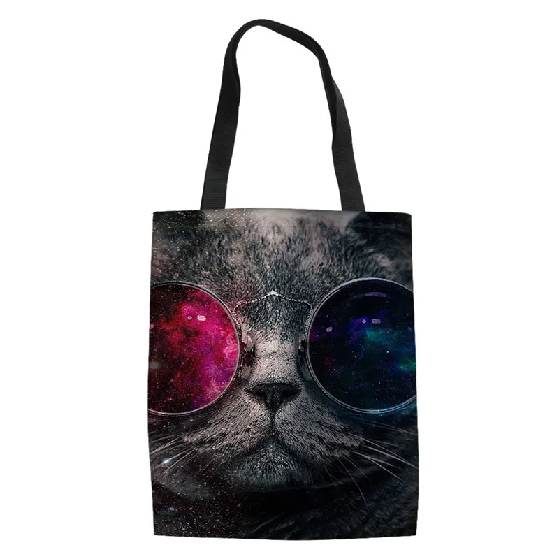 

Anime Cat Printing Cartoon Cute Large-capacity Canvas Tote Bag Reusable Shopping Bag Female Beach Handbag Fabric Cotton Packs