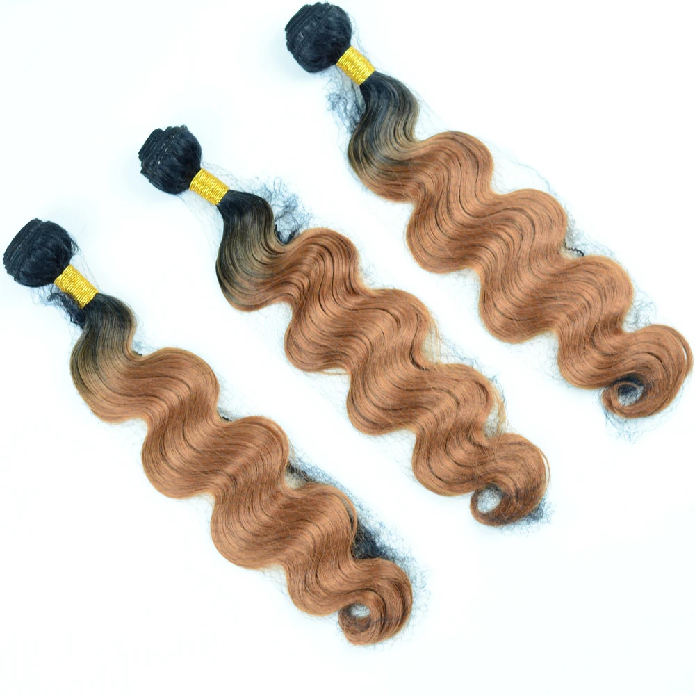 T1b30 Body Wave Heat Resistant Fiber Hair Weaves 20 Inch