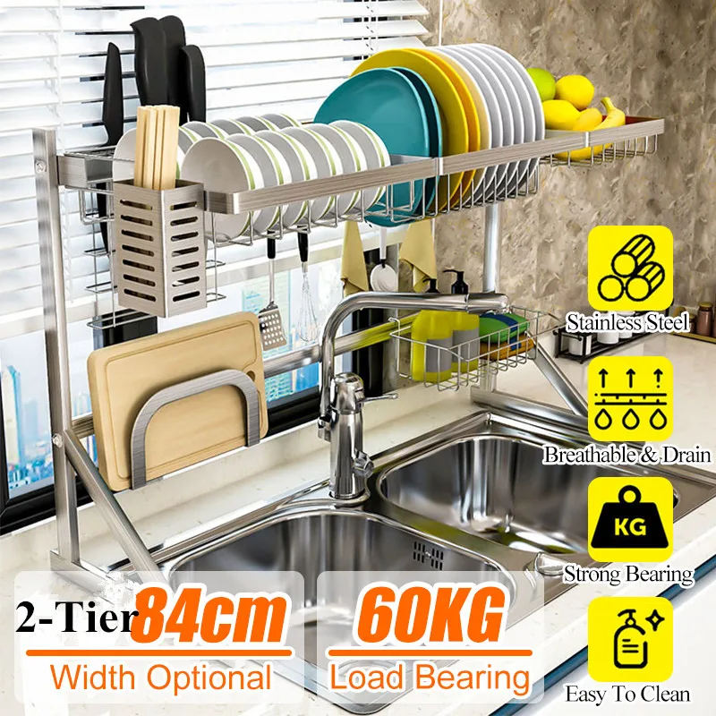 

Сушилка для посуды, 84 см, над раковиной, кухонные принадлежности, полка для хранения, стойка для экономии места на столешнице, органайзер для...